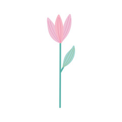 flower stem leaf decoration isolated design icon