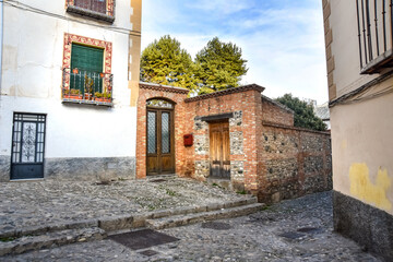 Fototapeta na wymiar View of the dwellings in the Albaicin district, Granada, Andalusia