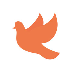 dove shape icon, flat style