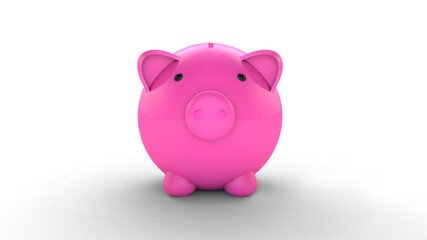 Piggy bank isolated on white background. 3D illustration, 3D rendering 