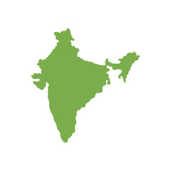 India map icon, flat style