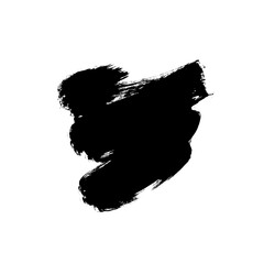 Vector black paint, ink brush stroke or shape. Dirty grunge design element, box or background for text.