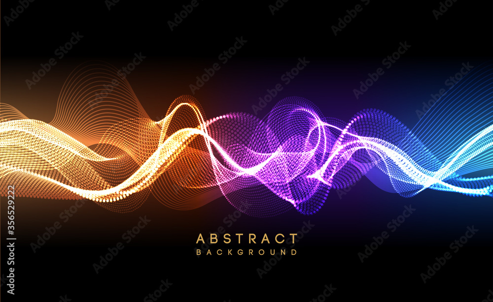 Poster hi-tech futuristic techno background, neon shapes and dots. technology connection, big data, dotted 