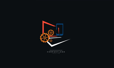 Computer, laptop and mobile repair business logo