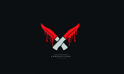 Blood knife logo design with blackground