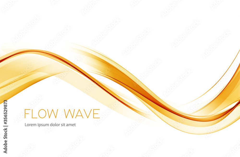 Poster Gold color abstract transparent wave design element
