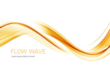 Gold color abstract transparent wave design element