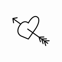 Outline arrow in heart icon.Arrow in heart vector illustration. Symbol for web and mobile