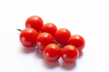 cherry tomatoes on white background