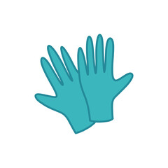 medical gloves doodle icon, vector illustration