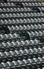 Baseball stadium empty seats in interesting patterns