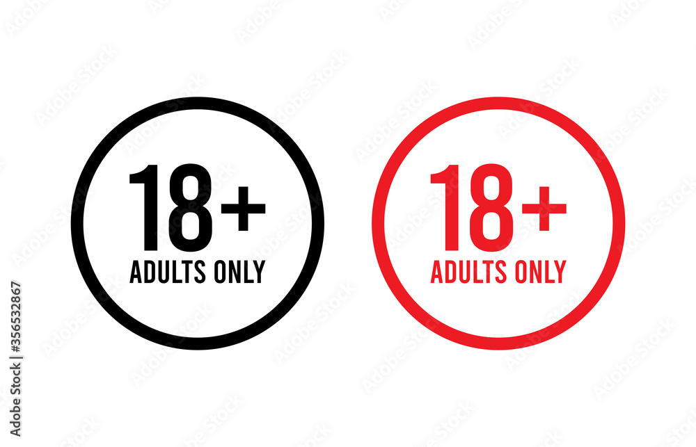 Poster 18 plus icon in trendy flat style isolated on background.18 plus icon page symbol for your web site 