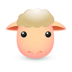 Sheep Farm Animals Emoji Illustration Face Vector Design Art