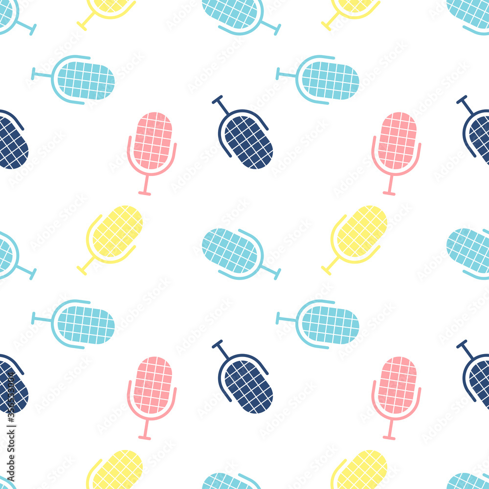 Poster microphone, vector seamless pattern, editable can be used for web page backgrounds, pattern fills