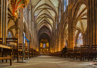 Fototapeta premium Inside Notre Dame Cathedral in Strasbourg, France