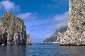 Fototapeta na wymiar Faraglioni rocks on the island of Capri, Italy