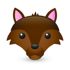 Wolf Forest Animals Emoji Illustration Face Vector Design Art