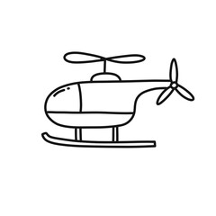 helicopter doodle icon, vector illustration