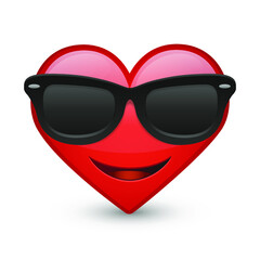Sunglasses Heart Expression Emoji Smiley Face Vector Design Art