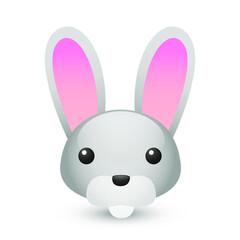 Rabbit Farm Animals Emoji Illustration Face Vector Design Art