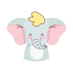 cute elephant little animal cartoon isolated design icon