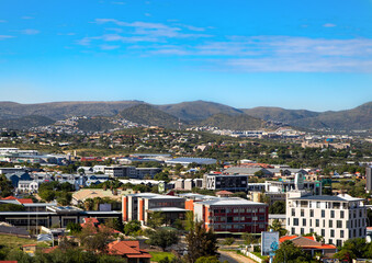 Fototapeta premium Skyline of Namibia's capital Windhoek with a cloudy sky