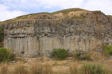 Basalt columns in Racos, Romania.