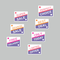 Obraz premium Set of sale stickers. Colorful abstract design.