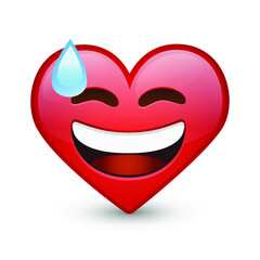 Sweat Heart Expression Emoji Smiley Face Vector Design Art