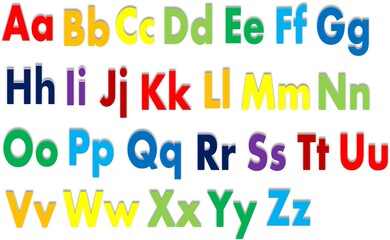 Colored English alphabet illustration