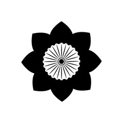 India independence concept, Indian Tricolor Flower Flag icon, silhouette style