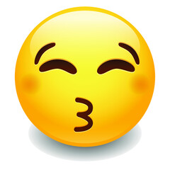 Kissing Expression Emoji Smiley Face Vector Design Art