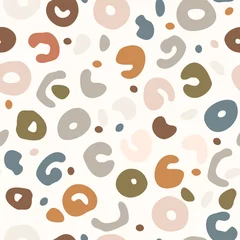 Wall murals Boho style  Seamless background gender neutral baby dotted pattern. Simple whimsical minimal earthy 2 tone color. Kids nursery wallpaper or boho spotted fashion all over print.