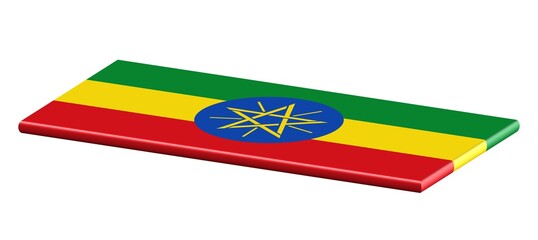 3D FLAT THIN NATIONAL FLAG WIHT CURVED EDGE : Ethiopia