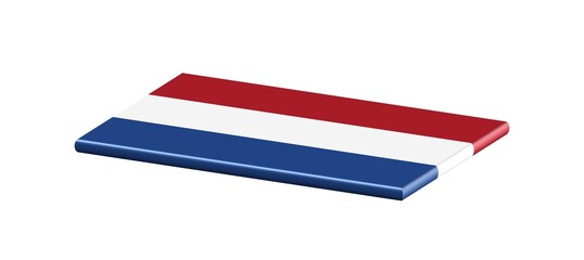 3D FLAT THIN NATIONAL FLAG WIHT CURVED EDGE : Netherlands