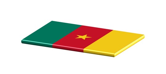 3D FLAT THIN NATIONAL FLAG WIHT CURVED EDGE : Cameroon
