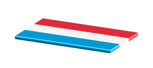 3D FLAT THIN NATIONAL FLAG WIHT CURVED EDGE : Luxembourg