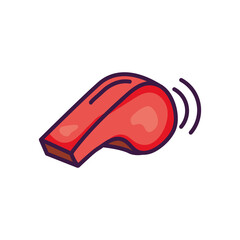 sport whistle icon, line color style