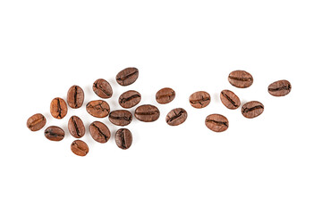 Coffee beans on white background