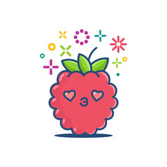 raspberry kawaii emoticon cartoon illustration