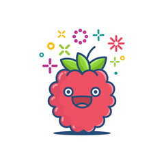 raspberry kawaii emoticon cartoon illustration