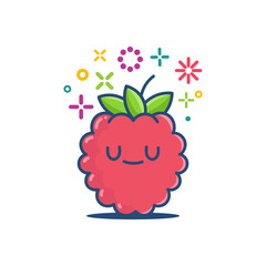 raspberry kawaii emoticon cartoon illustration