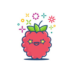 raspberry kawaii emoticon cartoon illustration