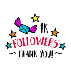 Obraz premium 1k followers! Thank you. Blog badge