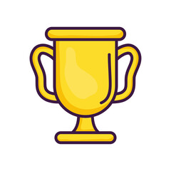trophy cup icon, line color style