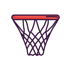 Fototapeta na wymiar basketball hoop icon, line color style