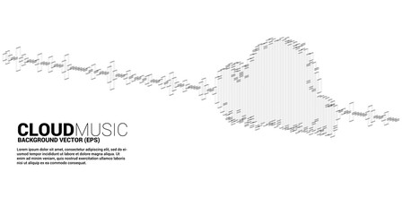Cloud music and sound technology concept .equalizer wave as cloud shape