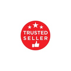 Trusted Recommended Seller Stamp Vector Icon Template Stock 