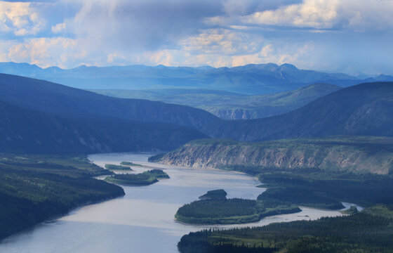 View Of Yukon River From Dawson City Yukon Canada