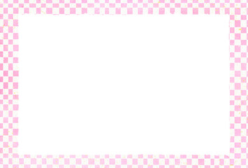 和風レトロタイル　ピンク　ハガキサイズ